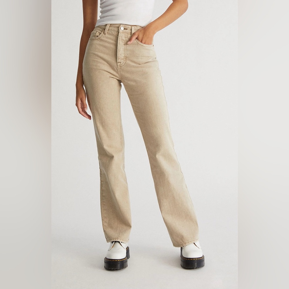 PacSun Eco Beige High Waisted Bootcut Jeans